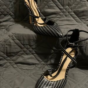 Elegant Black and White Polka Dot Women's Heels